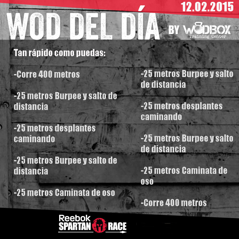Entrenamiento para un día de máxima intensidad para un espartano. ¿Te atreves?
