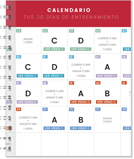 Calendario de entrenamiento de 30 días